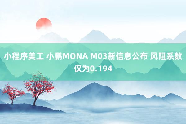 小程序美工 小鹏MONA M03新信息公布 风阻系数仅为0.194