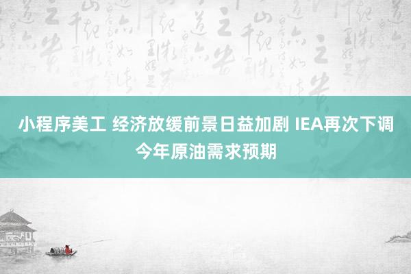 小程序美工 经济放缓前景日益加剧 IEA再次下调今年原油需求预期