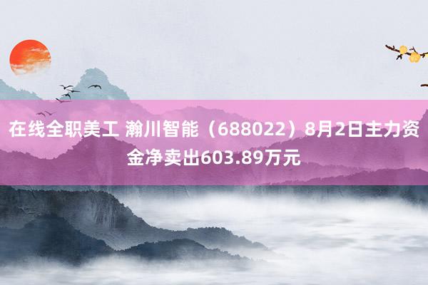 在线全职美工 瀚川智能（688022）8月2日主力资金净卖出603.89万元